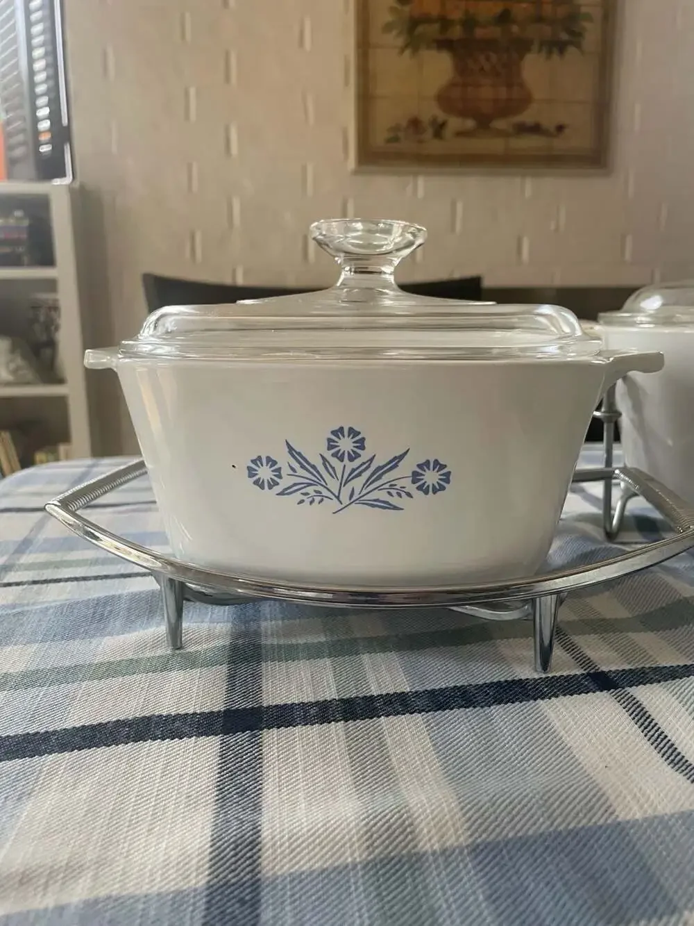 CorningWare blue cornflower casserole dish set